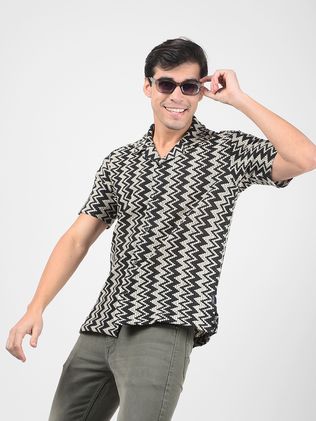 Numero Uno Men Striped Black Shirt